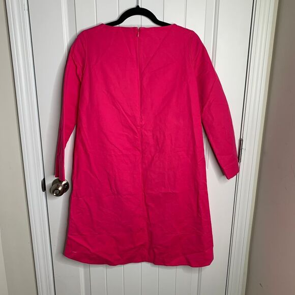 COS Hot Pink Cotton Shift Dress with Side Slits Modern Minimalist size US 2 - Picture 5 of 6